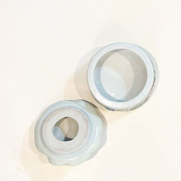 VTG Frog Lily Pad Trinket Box Ceramic Lotus Flower - Picture 9 of 10